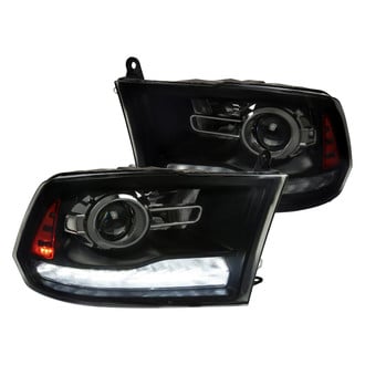 Spec-D® - Driver and Passenger Side Gloss Black/Smoke Projector Headlights with Sequential LED DRL