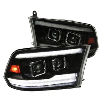 Spec-D® - Driver and Passenger Side Black/Smoke Sequential LED DRL Bar Projector Headlights