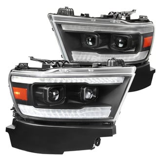 Spec-D® - Driver and Passenger Side Matte Black Projector Headlights with Sequential LED DRL