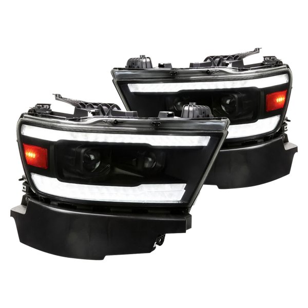 Spec-D® - Matte Black/Smoke Projector Headlights with Sequential LED DRL
