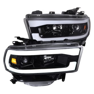 Spec-D® - Driver and Passenger Side Jet Black LED DRL Bar Projector Headlights