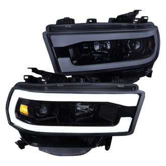 Spec-D® - Driver and Passenger Side Jet Black/Smoke LED DRL Bar Projector Headlights