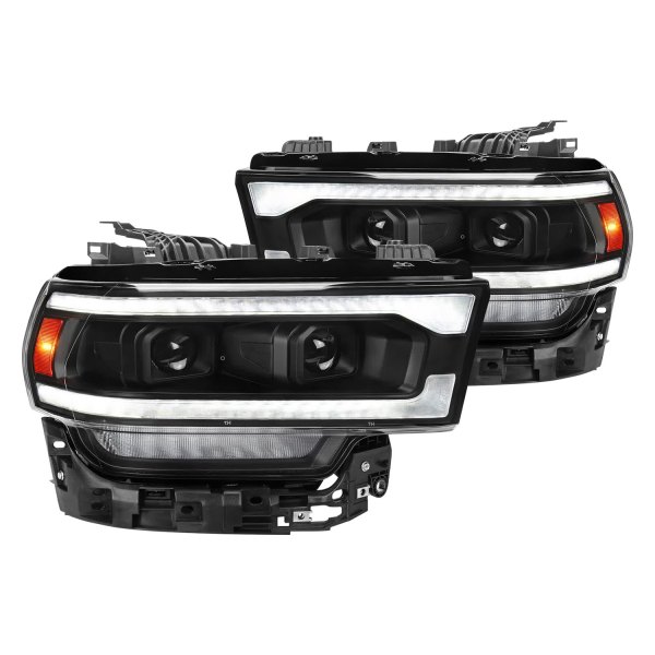 Spec-D® - Matte Black Projector Headlights with Sequential LED DRL