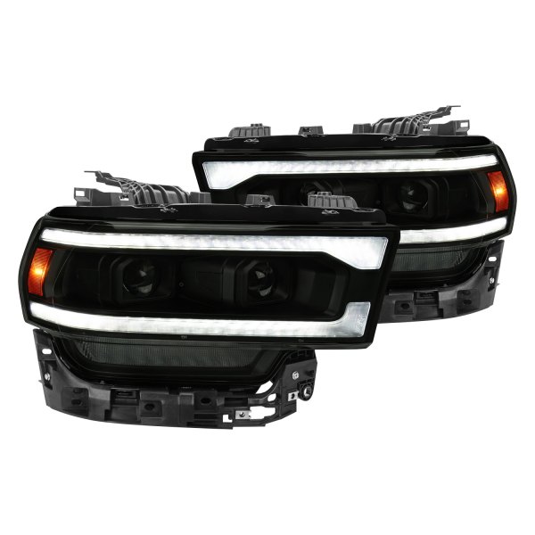 Spec-D® - Gloss Black/Smoke Projector Headlights with Sequential LED DRL