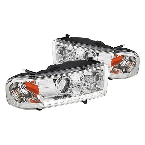 Spec-D® - Chrome Projector Headlights with LED DRL, Dodge Ram
