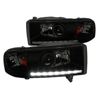 Spec-D® - Driver and Passenger Side Black/Smoke Projector Headlights with LED DRL
