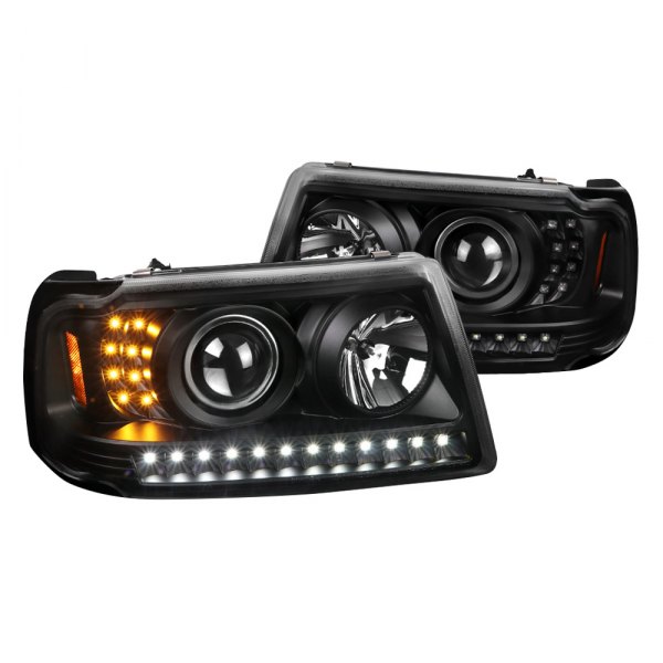 Spec-D® - Black Projector Headlights with Parking and Turn Signal LEDs, Ford Ranger
