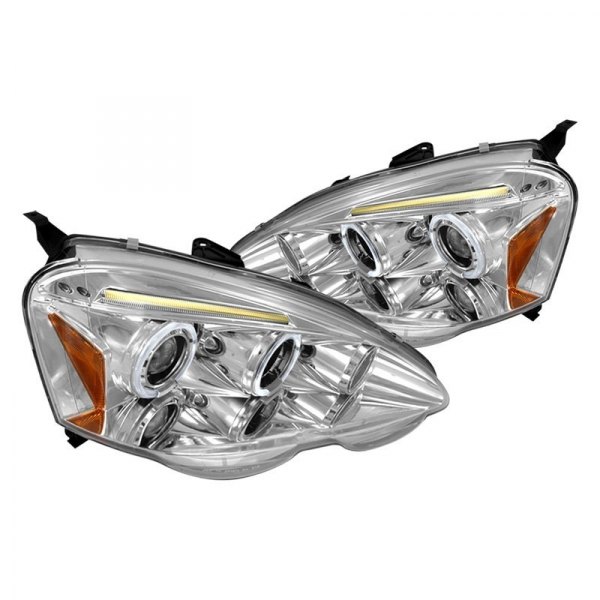 Spec-D® - Chrome Dual Halo Projector Headlights with Parking LEDs, Acura RSX