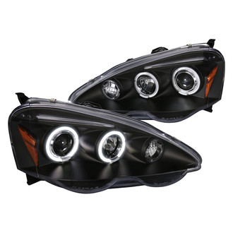 Spec-D® - Driver and Passenger Side Black Dual Halo Projector Headlights with Parking LEDs