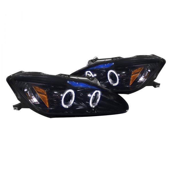 Spec-D® - Gloss Black/Smoke Dual Halo Projector Headlights with Parking LEDs, Honda S2000