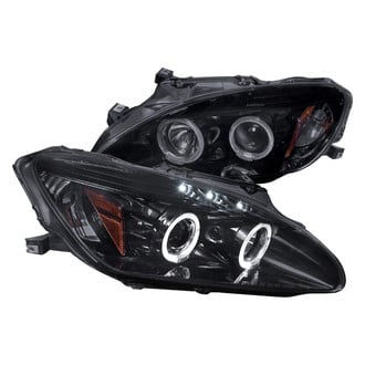 Spec-D® - Driver and Passenger Side Gloss Black/Smoke Dual Halo Projector Headlights with Parking LEDs