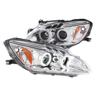 Spec-D® - Driver and Passenger Side Chrome Dual Halo Projector Headlights with Parking LEDs