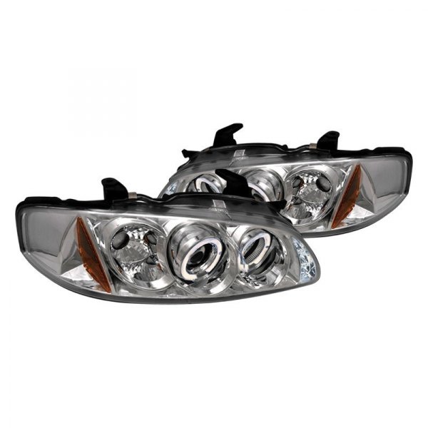 Spec-D® - Chrome Dual Halo Projector Headlights with Parking LEDs, Nissan Sentra