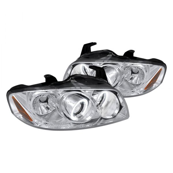 Spec-D® - Chrome LED Dual Halo Projector Headlights, Nissan Sentra