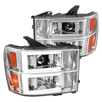 Spec-D® - Driver and Passenger Side Chrome LED DRL Bar Projector Headlights
