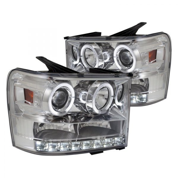 Spec-D® - Chrome Dual Halo Projector Headlights with LED DRL