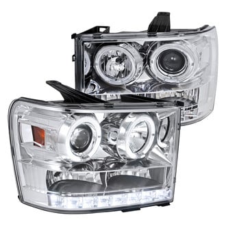 Spec-D® - Driver and Passenger Side Chrome Dual Halo Projector Headlights with LED DRL