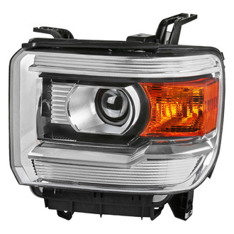 Spec-D® - Passenger Side Black/Chrome Factory Style Projector Headlight with Amber Turn Signal/Corner Light Lens