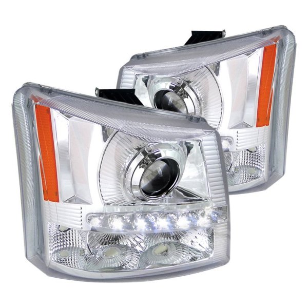 Spec-D® - Chrome Projector Headlights with LED DRL