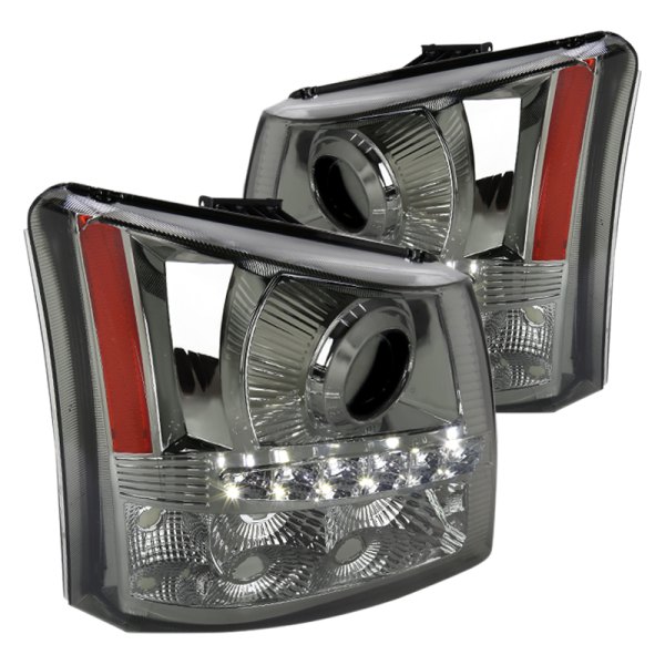 Spec-D® - Chrome/Smoke Projector Headlights with LED DRL