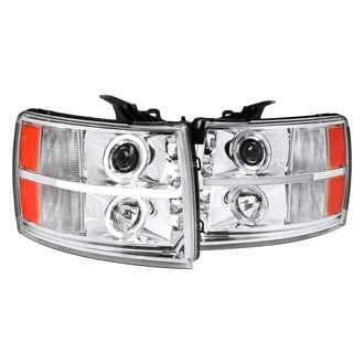 Spec-D® - Driver and Passenger Side Chrome LED DRL Bar Dual Halo Projector Headlights