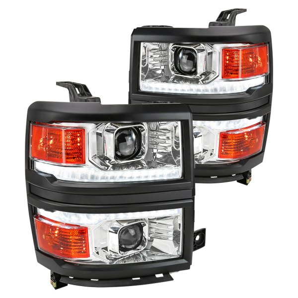 Spec-D® - Chrome Projector Headlights with Sequential LED DRL, Chevy Silverado 1500