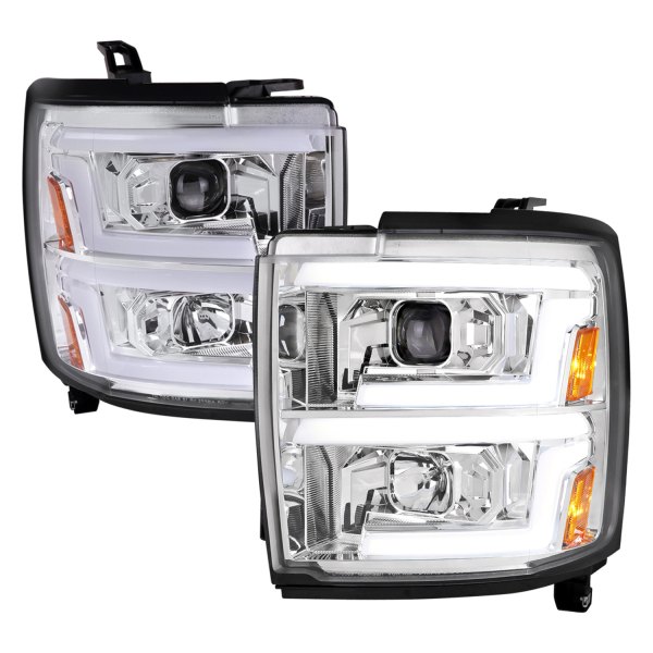 Spec-D® - Chrome Sequential LED Light Tube Projector Headlights