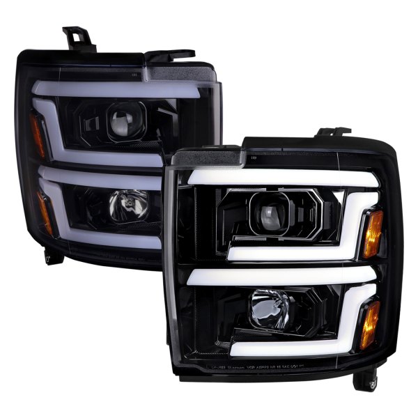 Spec-D® - Glossy Black/Smoke Sequential LED Light Tube Projector Headlights