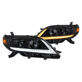 Spec-D® - Driver and Passenger Side Black Factory Style Switchback Sequential LED DRL Bar Projector Headlights