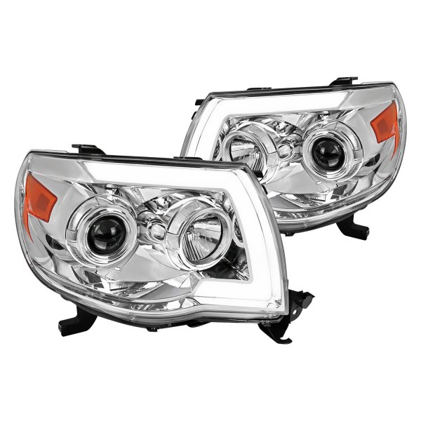 Spec-D® - Chrome Sequential LED DRL Bar Projector Headlights, Toyota Tacoma