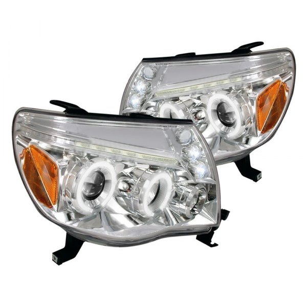 Spec-D® - Chrome Dual Halo Projector Headlights with Parking LEDs, Toyota Tacoma