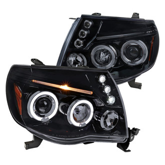 Spec-D® - Driver and Passenger Side Black/Smoke Dual Halo Projector Headlights with Parking LEDs