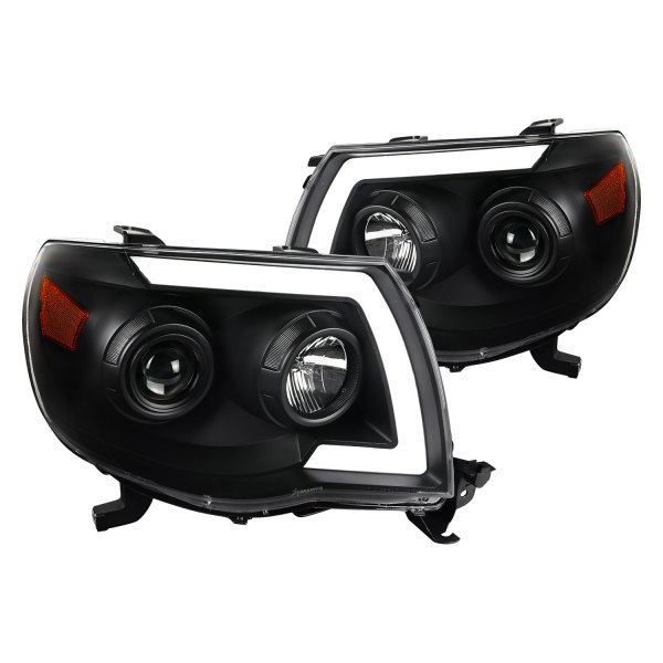 Spec-D® - Matte Black Sequential LED DRL Bar Projector Headlights, Toyota Tacoma