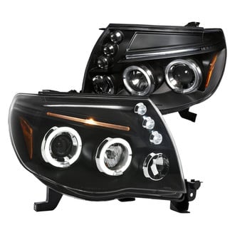 Spec-D® - Driver and Passenger Side Black Dual Halo Projector Headlights with Parking LEDs