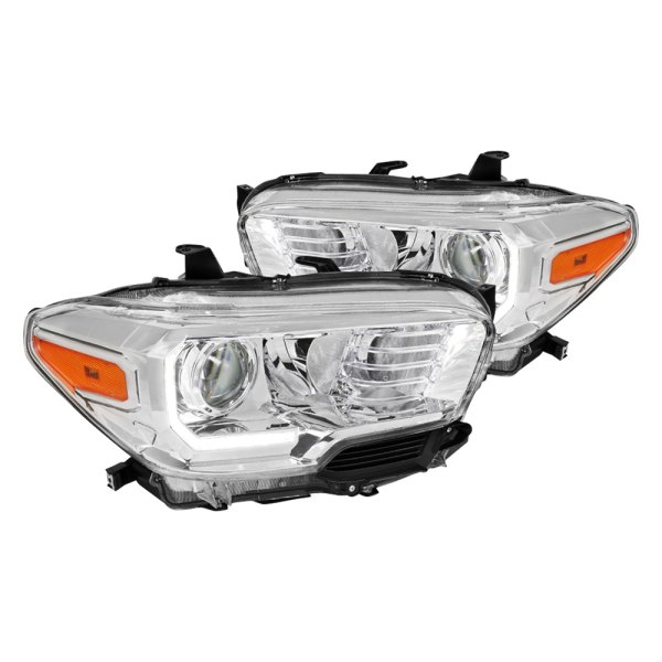 Spec-D® - Chrome Factory Style Projector Headlights with LED DRL, Toyota Tacoma