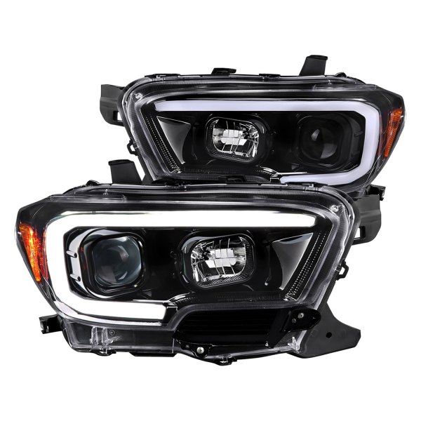 Spec-D® - Driver and Passenger Side Glossy Black Sequential LED Light Tube Projector Headlights