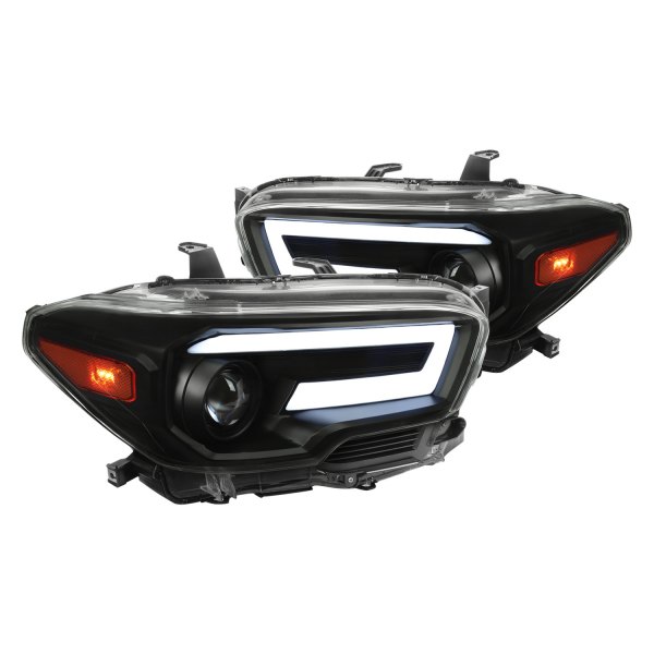 Spec-D® - Black/Smoke Sequential LED DRL Bar Projector Headlights, Toyota Tacoma