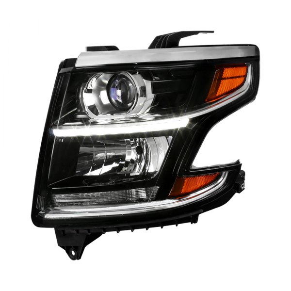 Spec-D® - Driver Side Black Factory Style Projector Headlight with LED DRL, Chevy Tahoe