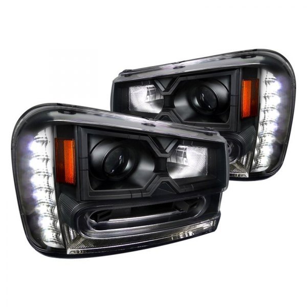 Spec-D® - Black Projector Headlights with LED DRL, Chevrolet Trailblazer