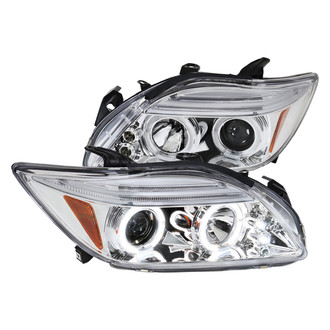 Spec-D® - Driver and Passenger Side Chrome Dual Halo Projector Headlights with Parking LEDs