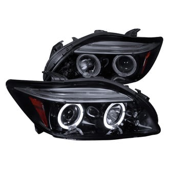 Spec-D® - Driver and Passenger Side Gloss Black/Smoke Dual Halo Projector Headlights with Parking LEDs