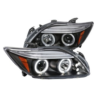 Spec-D® - Driver and Passenger Side Black Dual Halo Projector Headlights with Parking LEDs