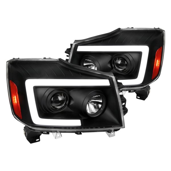 Spec-D® - Matte Black Switchback LED DRL Bar Projector Headlights