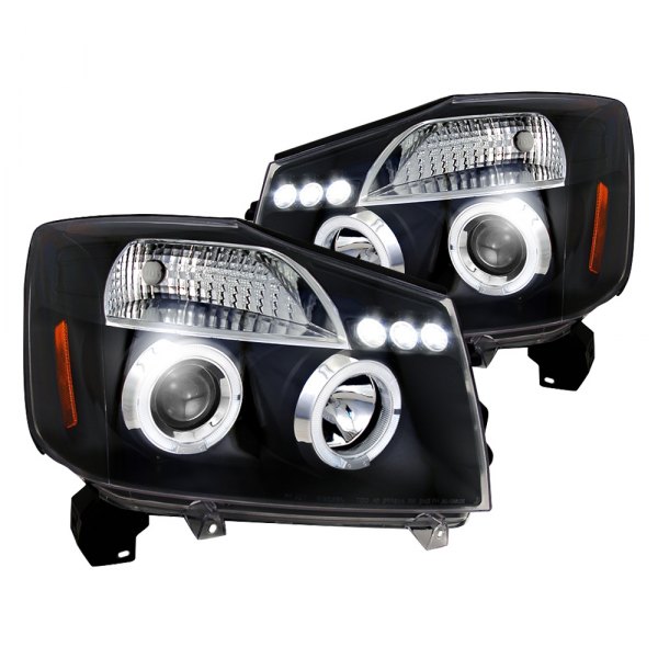 Spec-D® - Black Dual Halo Projector Headlights with Parking LEDs