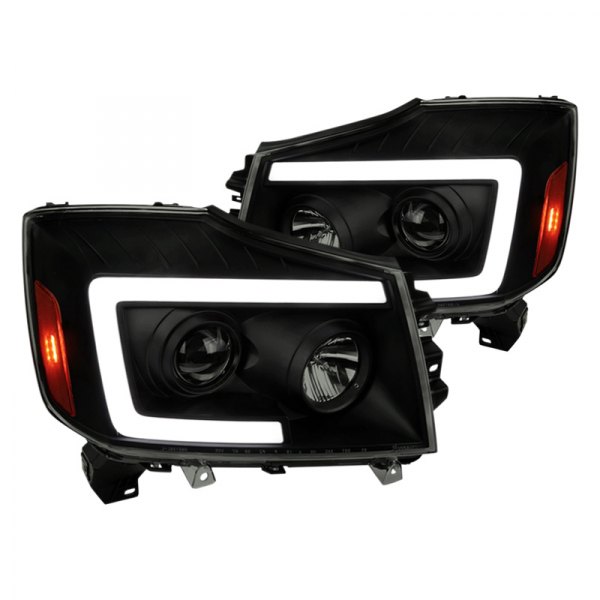Spec-D® - Matte Black/Smoke Switchback LED DRL Bar Projector Headlights