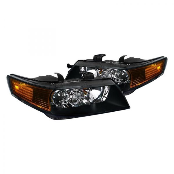 Spec-D® - Black Projector Headlights, Acura TSX