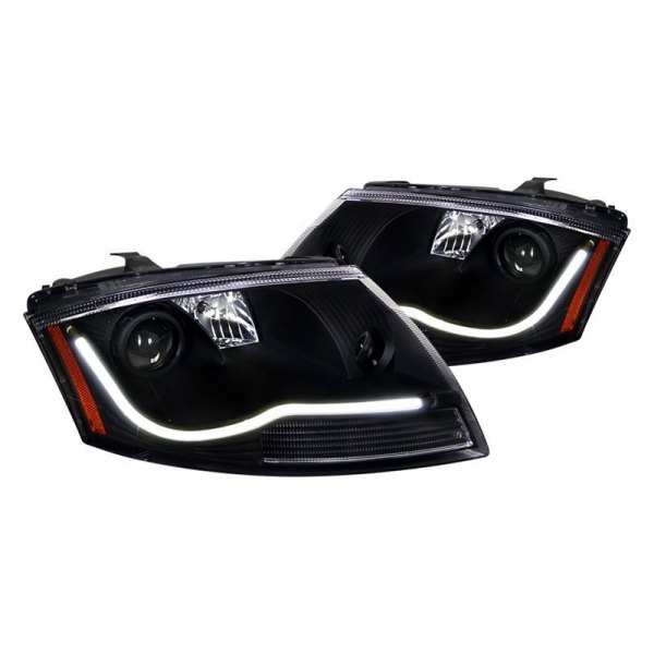 1 Pc - With Led Spec-D Tuning 2LHP-SIV991PCJM-RS Black Projector Headlight Only Fits With Spec-D Vertical Facelift Conversion Grill 