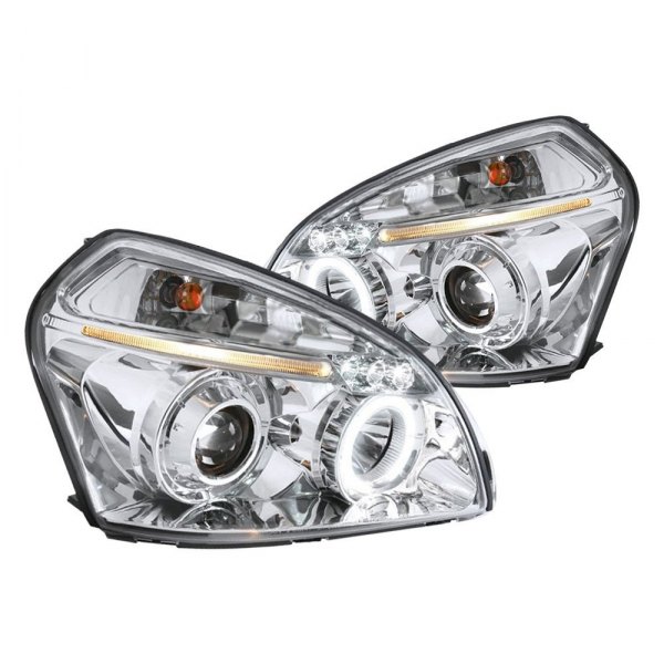 Spec-D® - Chrome Halo Projector Headlights with Parking LEDs, Hyundai Tucson