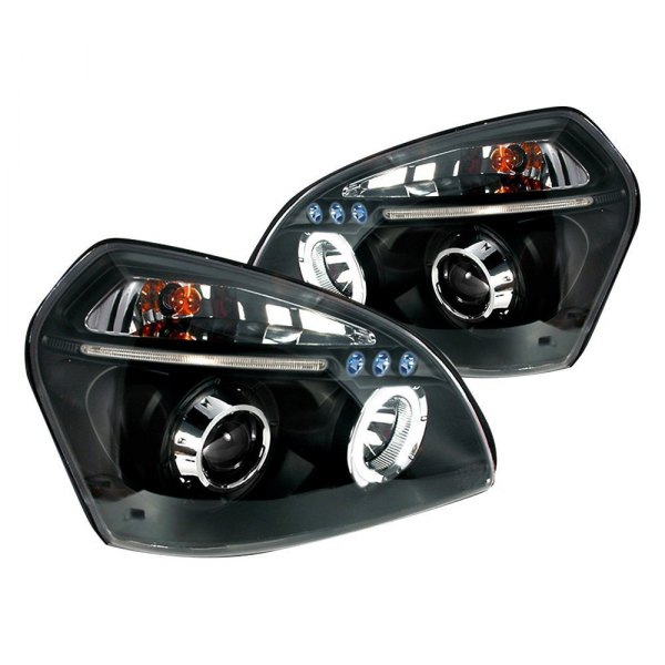 Spec-D® - Black Halo Projector Headlights with Parking LEDs, Hyundai Tucson