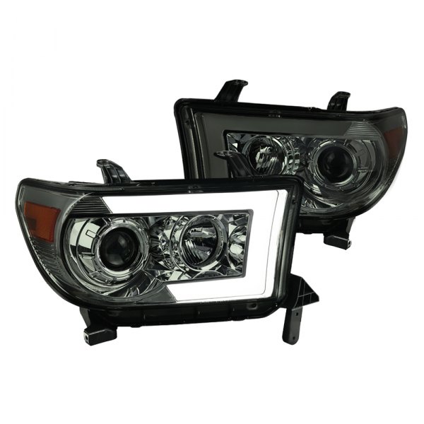Spec-D® - Chrome/Smoke Sequential LED DRL Bar Projector Headlights